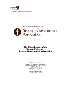 The Constitution of the Rowan University Student Government
