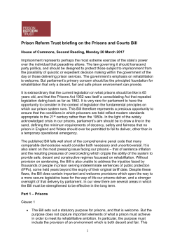 a briefing on the Prisons and Courts Bill