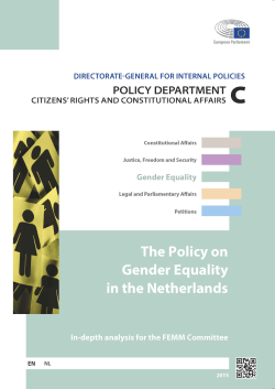 The Policy on Gender Equality in the Netherlands