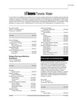 Toronto Water phone directory
