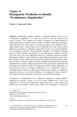 Phylogenetic Prediction to Identify ``Evolutionary
