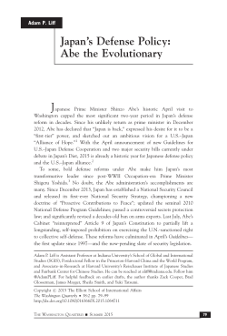 Japan`s Defense Policy: Abe the Evolutionary