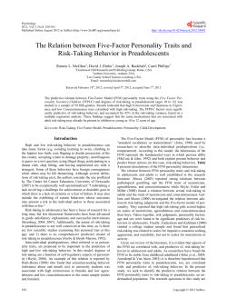 The Relation between Five-Factor Personality Traits and Risk