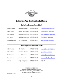 Swimming Pool Construction Guidelines