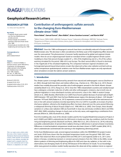 Contribution of anthropogenic sulfate aerosols to the changing Euro
