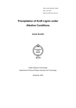 Precipitation of kraft lignin under alkaline conditions