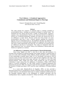 RUNNING HEAD: Relational Repair in Marriage