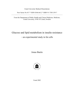 Glucose and lipid metabolism in insulin resistance