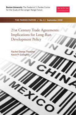 21st Century Trade Agreements: Implications for