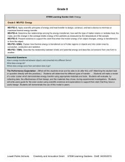Grade 8 Unit: Energy