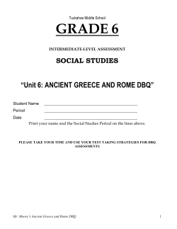 GREECE AND ROME DBQ