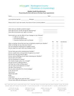 Bladder Health Questionnaire