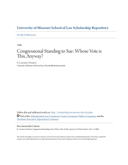 Congressional Standing to Sue: Whose Vote is This, Anyway?