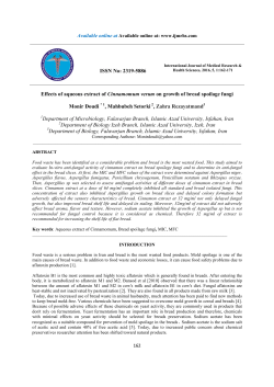 Effects of aqueous extract of Cinnamomum verum on growth of