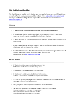 Checklist APA guidelines