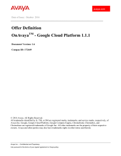 Offer Definition OnAvaya - Google Cloud Platform 1.1.1