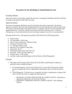 Procedures for the Scheduling of Alcohol Related Events