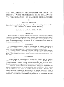 the volumetric micro-determination of calcium with