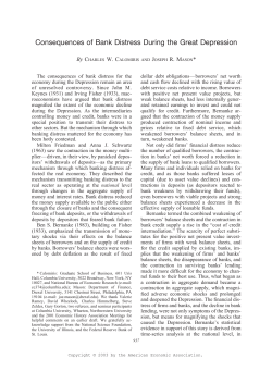 Consequences of Bank Distress During the Great Depression