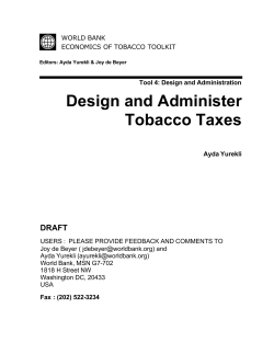 Design and Administer Tobacco Taxes