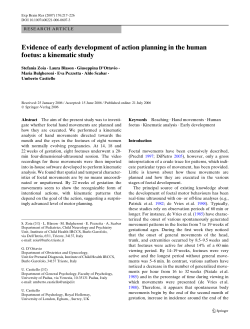 Evidence of early development of action planning in the