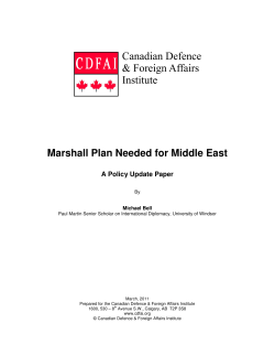 Marshall Plan Needed for Middle East