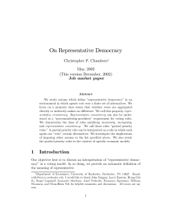 On Representative Democracy - Wallis Institute of Political Economy