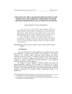 influence of the calcium sulphate type on the hydration and