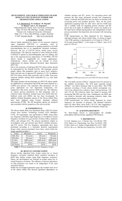 DEVELOPMENT AND CHARACTERISATION OF KOH RESISTANT