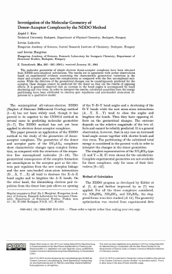 Investigation of the M olecular G eom etry of D onor