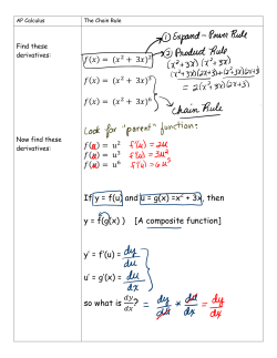 If y = f(u) and u = g(x) =x2 + 3x, then y = f(g(x) ) [A composite function