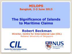 The Significance of Islands to Maritime Claims