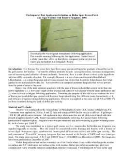 The Impact of Post Application Irrigation on Dollar Spot, Brown Patch