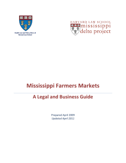 Mississippi Farmers Markets: A Legal and Business Guide