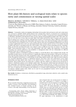 How plant life-history and ecological traits relate to species