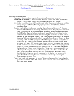 Father Hugo`s rose - Plant Biographies