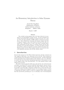 An Elementary Introduction to Solar Dynamo Theory