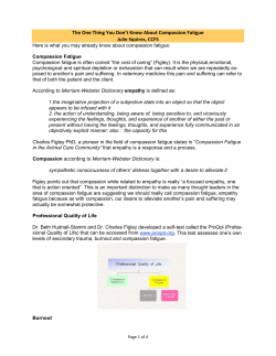 The One Thing You Don`t Know About Compassion Fatigue Julie