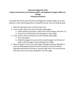 CDT Diagnostic Categories Skills List Biology