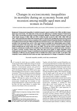 Changes in socioeconomic inequalities in mortality during an