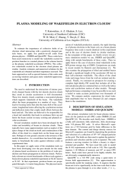 plasma modeling of wakefields in electron clouds