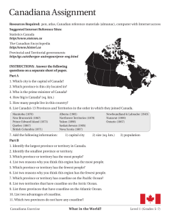 Canadiana Assignment