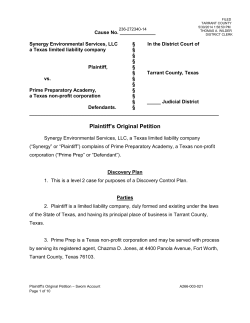 Plaintiff`s Original Petition