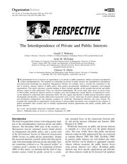 The Interdependence of Private and Public