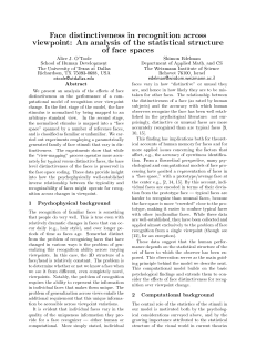 Face distinctiveness in recognition across viewpoint: An analysis of