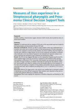 Measures of User experience in a Streptococcal pharyngitis and
