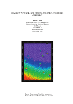 Shallow water search options for HMAS Sydney/HSK Kormoran