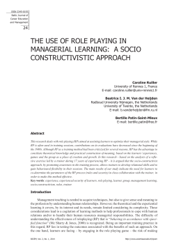 the use of role playing in managerial learning: a socio