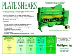 Uni-Hydro plate shears outperform all other shears in quality of cut