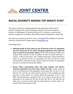 RACIAL DIVERSITY AMONG TOP SENATE STAFF